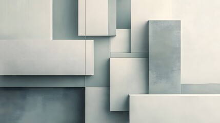 Geometric tech forms in muted colors creating a minimalist background