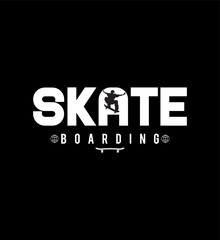 Skateboarding sport typography, tee shirt graphics, vectors illustration.