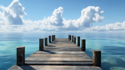 Obraz premium Tranquil Jetty Offering Peaceful Waterfront Views for Relaxing Escapes