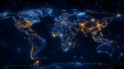 Earth at Night: Cities Glowing with Lights, A Stunning View of Our Planet