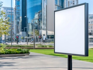 Advertising billboard mockup on a tablet, digital branding presentation, modern design studio, communication and brand visibility concept