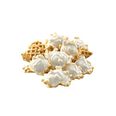 Delicious Waffle Cones Filled With White Ice Cream