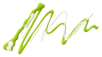 green watercolor drop zigzag isolated on transparent background