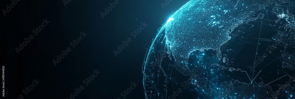 Poster a mesmerizing x-ray view of a globe, showcasing a network of interconnected lines symbolizing global