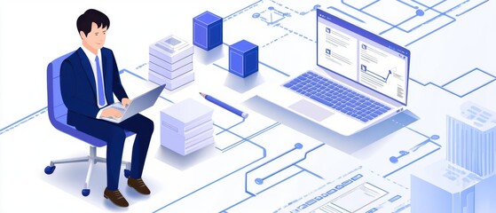 Structured workflow chart with form templates for task assignments, progress tracking, and completion verification, streamlining project management