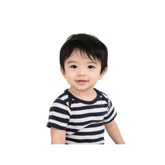 Portrait of a Cute Asian Baby Boy Smiling