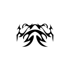 Neotribal y2k aesthetic tattoo in halftone dotted texture. Succubus womb art, cyber sigilism style hand drawn ornaments. 