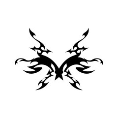 Neotribal y2k aesthetic tattoo in halftone dotted texture. Succubus womb art, cyber sigilism style hand drawn ornaments. 