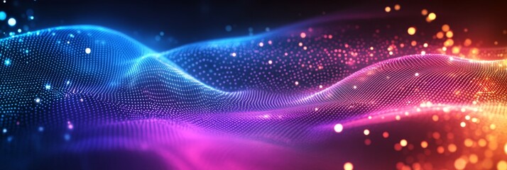 Obraz premium Abstract digital background with glowing lines, representing technology, innovation, energy, motion, and data flow.