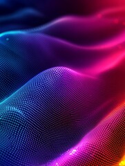 Abstract gradient background with dynamic pixel waves, symbolizing technology, energy, movement, flow, and innovation.