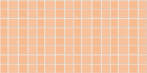 a seamless pattern of perfectly square, apricot tiles with white grout