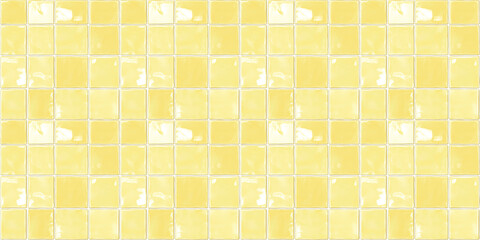 a seamless pattern of perfectly square, glossy yellow tiles with white grout