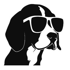 Beagle Dog Silhouette – Vector Illustration with Transparent Background for Logo and Tattoo Designs