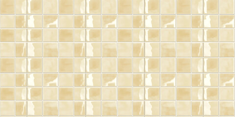 a seamless pattern of perfectly square, glossy wheat tiles with white grout in a clean, modern aesthetic
