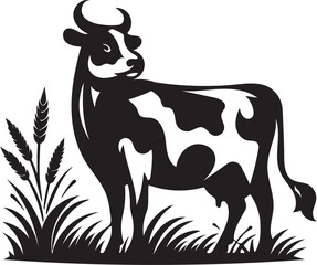 Dairy cow in the grass vector 2024