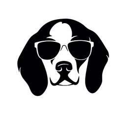 Beagle Dog Head Silhouette – Vector Art, Perfect for Logos and Transparent Background Use