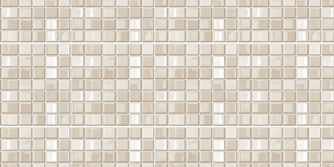 Fototapeta premium a seamless pattern of perfectly square, glossy muted coffee tiles with white grout
