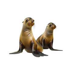 Obraz premium Two California Sea Lions Looking Curious