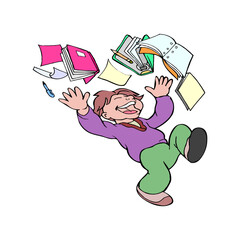 The child happy to read a book vector illustration