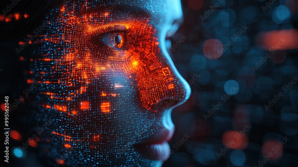 Poster ai technology and security scanning visualization