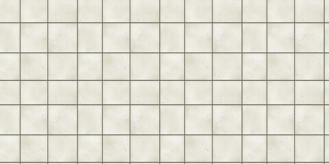 a seamless pattern of perfectly square, matte porcelain tiles with white grout