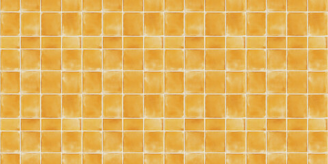 a seamless pattern of perfectly square, semi-matte amber tiles with white grout
