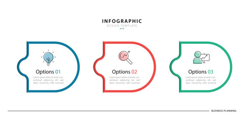 Business infographic template. 3 Step timeline journey. Process diagram, 3 options on white background, Infograph elements vector illustration.