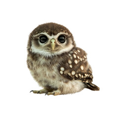 Naklejka premium Adorable Baby Owl with Big Eyes