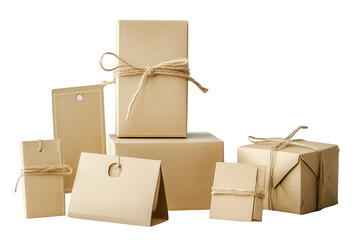 Brown paper packages tied with string