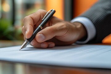 Hand Signing a Document with a Pen