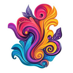 Fototapeta premium Colorful abstract swirl design, white isolate background