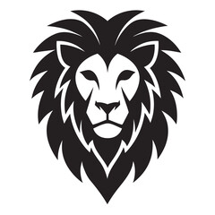 Lion head silhouette vector illustration