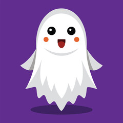 white Halloween ghost Catton illustration