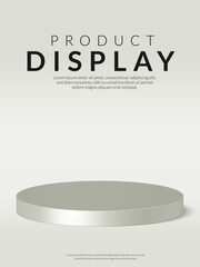 Silver Minimalist Pedestal Display. Vector illustration