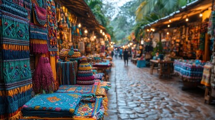 Obraz premium Colorful Market Street in Mexico