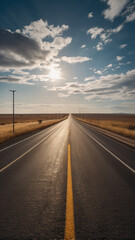 Fototapeta premium driving on the highway at sunset