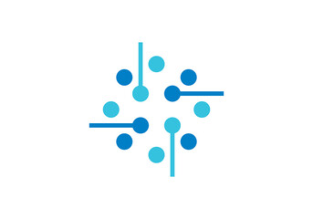 molecule connection logo. system technology icon design vector	

