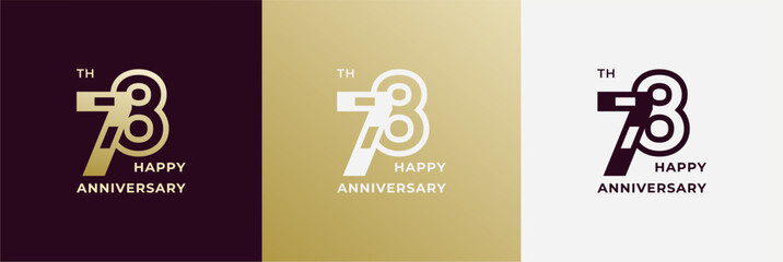 Logo 78th, 78 years anniversary, Creative design template for celebration, birthday and invitation. Editable file