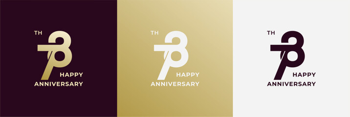 Logo 78th, 78 years anniversary, Creative design for celebration, birthday, greeting and invitation. Editable file