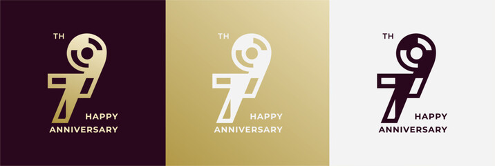 Logo 79th, 79 years anniversary, Creative design template for celebration, greeting, birthday and invitation. Editable file