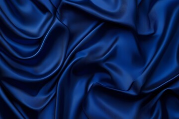 Obraz premium Luxurious Deep Blue Satin Fabric Background