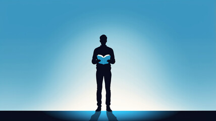 Fototapeta premium silhouette of a person in the sky