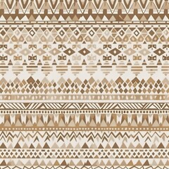 Seamless geometric pattern tribal motifs and lattice grids rendered in earthy tones for a natural rustic background