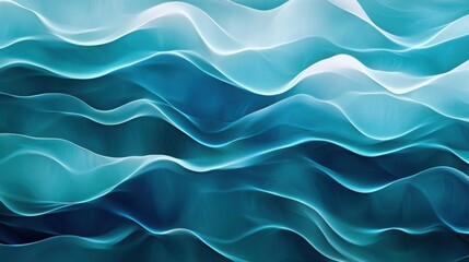 Obraz premium ocean waves, flowing smoothly in shades of blue and teal