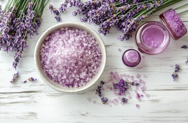 spa still life with lavender
