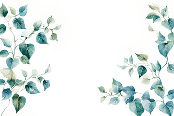 Elegant watercolor leafy vine illustration