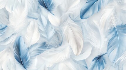 Fototapeta premium delicate, detailed bird feathers in soft shades of blue