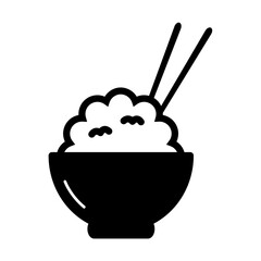 Rice in a bowl icon vector for graphic design, logo, web site, social media, mobile app, illustration