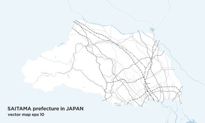 日本の埼玉県のシンプルな道路路線図