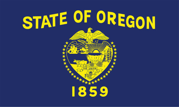 Official flag of the US state of Oregon. Vector illustration
